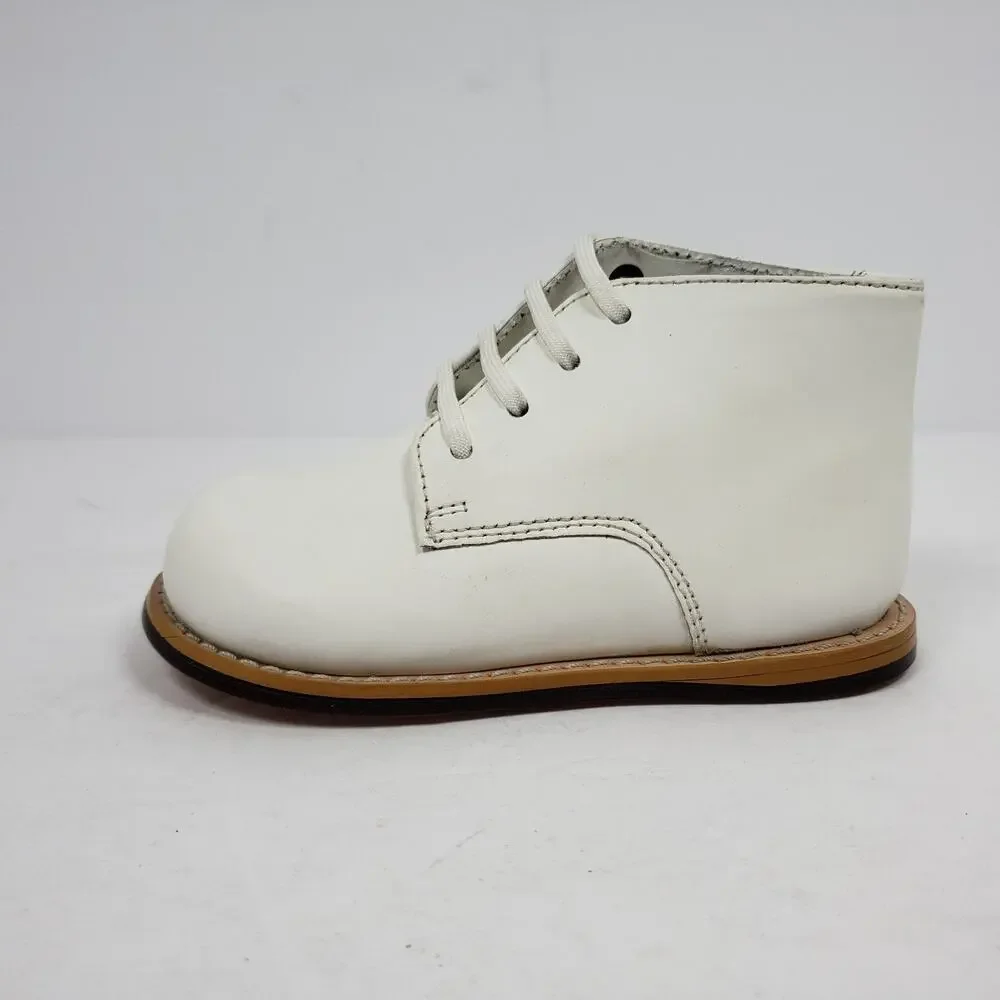 Josmo Walker Unisex Baby Size 6.5 White Genuine Leather First Walker Infant Shoe